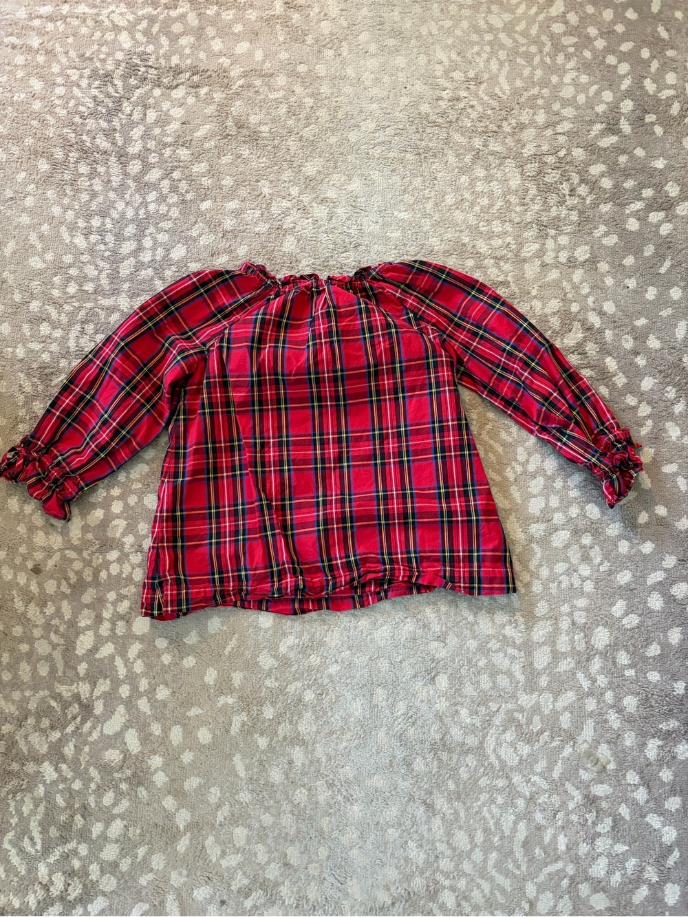 Crewcuts Red Plaid Peasant Blouse